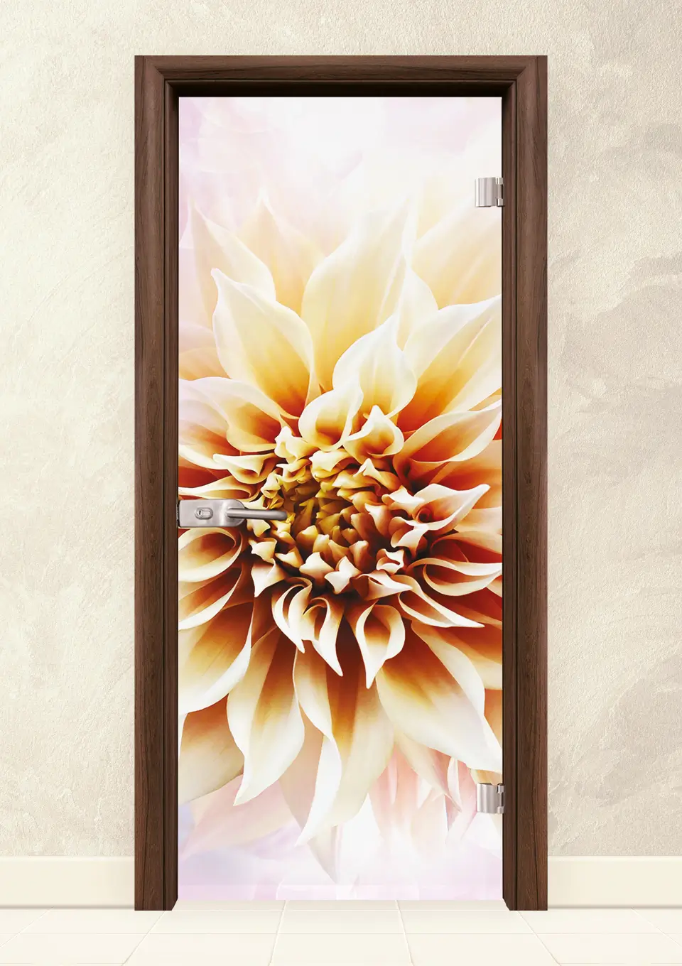 Стъклена врата серия Print G 13-5, Орех