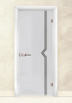 Стъклена врата серия Sand G 13-3, Бяла